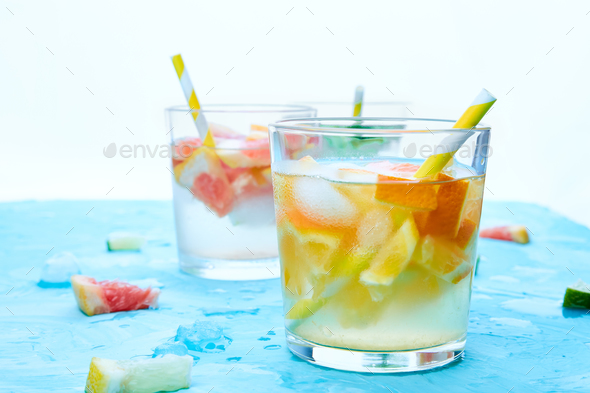 Healthy Detox citrus water or lemonade. - Stock Photo - Images