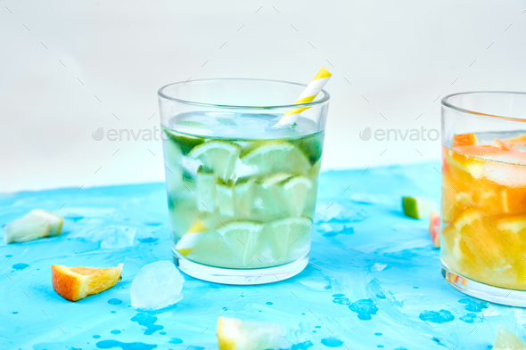 Healthy Detox citrus water or lemonade. - Stock Photo - Images