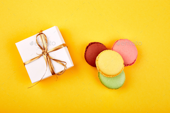 Sweet Dessert macaroon, gifts - Stock Photo - Images