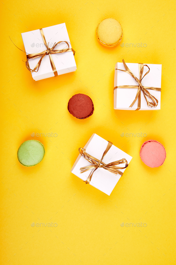 Sweet Dessert macaroon, gifts - Stock Photo - Images