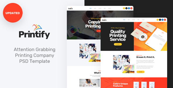 Printify - Attention Grabbing Printing Company PSD Template - Business Corporate