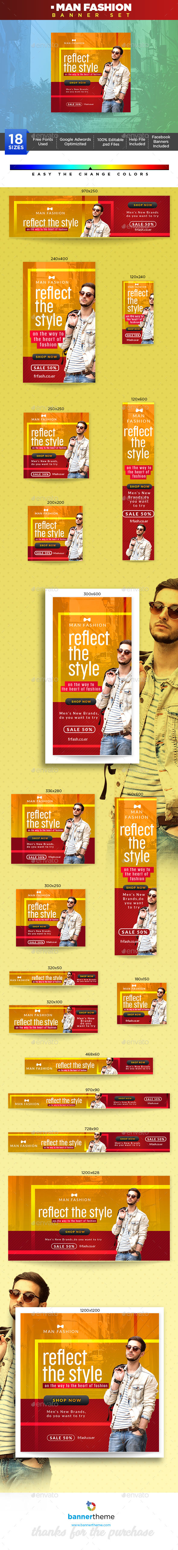 Man Fashion Banner - Banners & Ads Web Elements