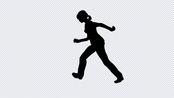 Silhouette Of A Running Girl