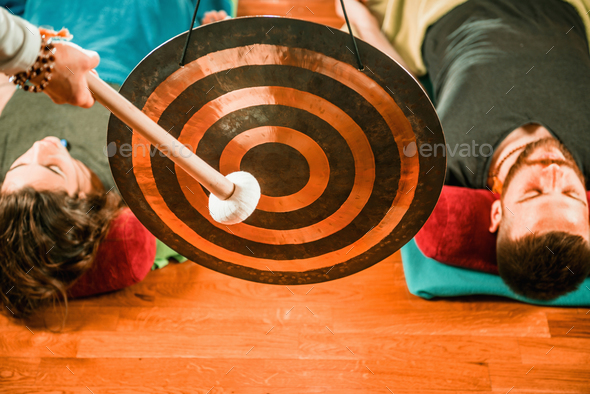 Gong in sound therapy - Stock Photo - Images