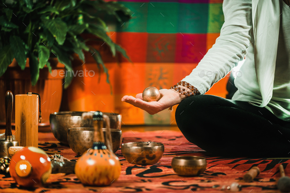 Meditation Ball in sound therapy - Stock Photo - Images