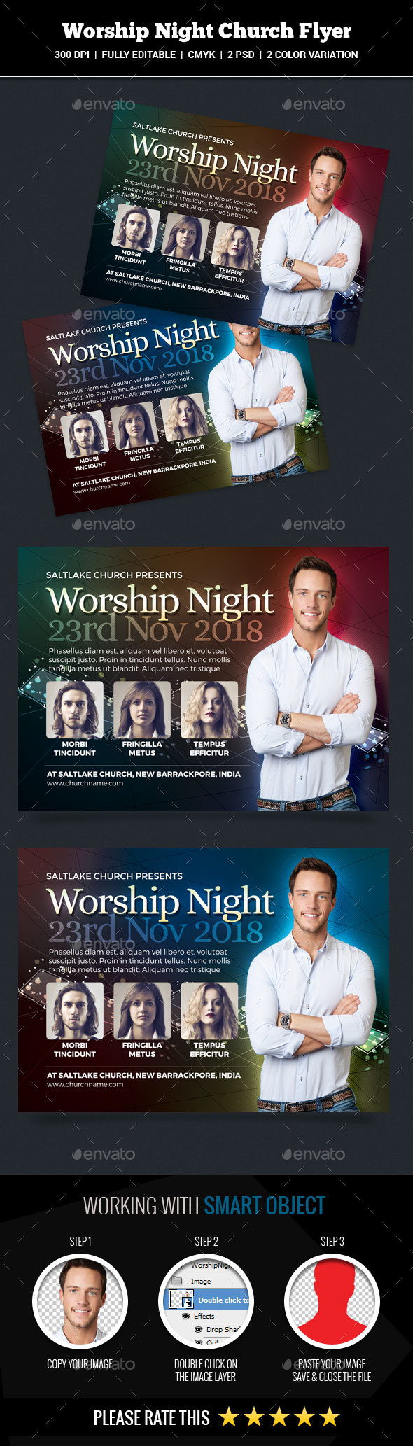 Worship Night Church Flyer - Church Flyers