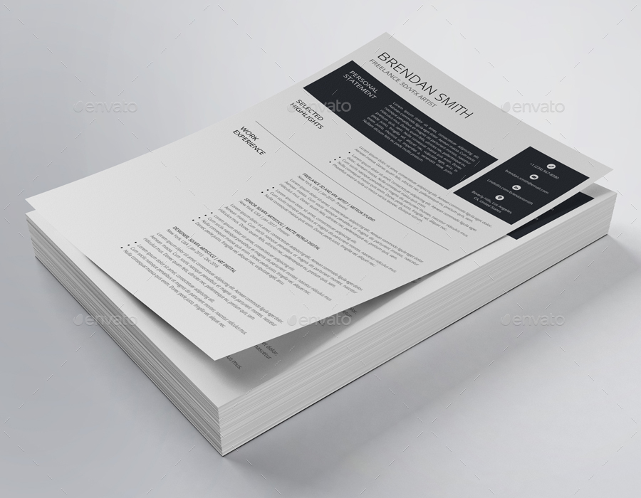 Resume/CV (2 Page), Print Templates | GraphicRiver