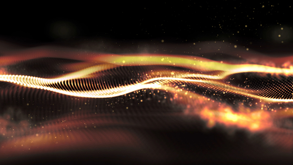 Futuristic Digital Gold Abstract Particles 02, Motion Graphics | VideoHive