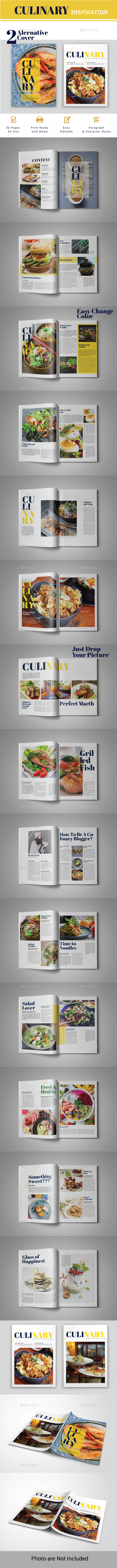 Culinary Inspiration Indesign Template - Magazines Print Templates