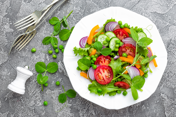 Salad. Fresh vegetable salad - Stock Photo - Images