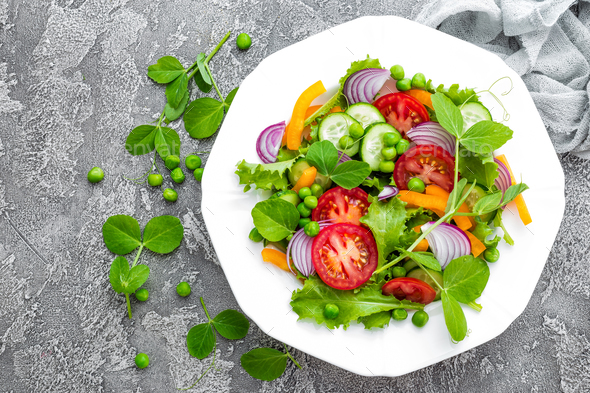 Salad. Fresh vegetable salad - Stock Photo - Images