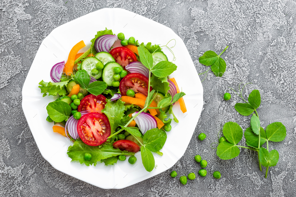 Salad. Fresh vegetable salad - Stock Photo - Images