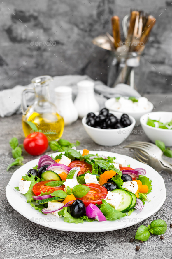 Greek salad - Stock Photo - Images