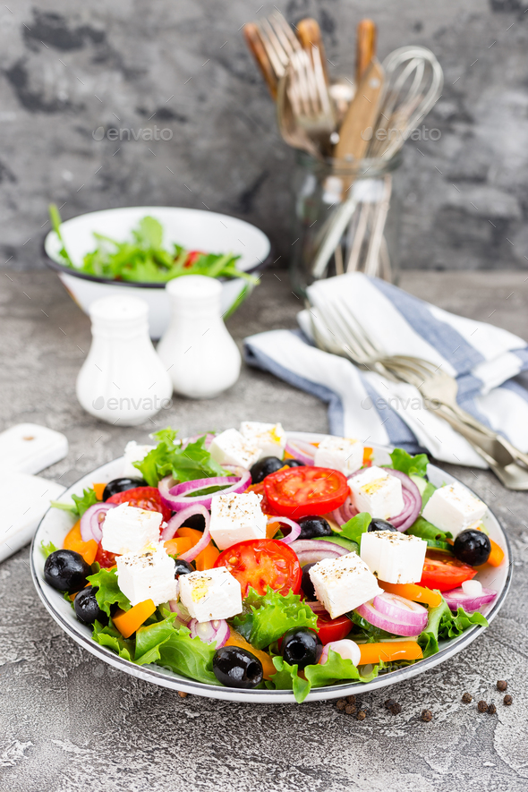 Greek salad - Stock Photo - Images