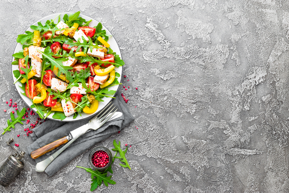 Chicken fillet with fresh vegetable salad - Stock Photo - Images