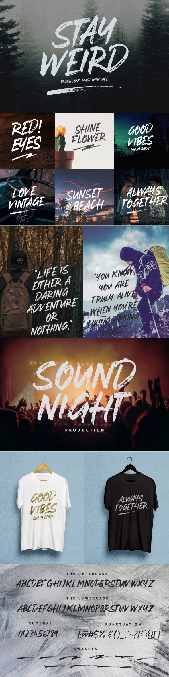 Stay Weird - Brush Font + Swashes - Hand-writing Script