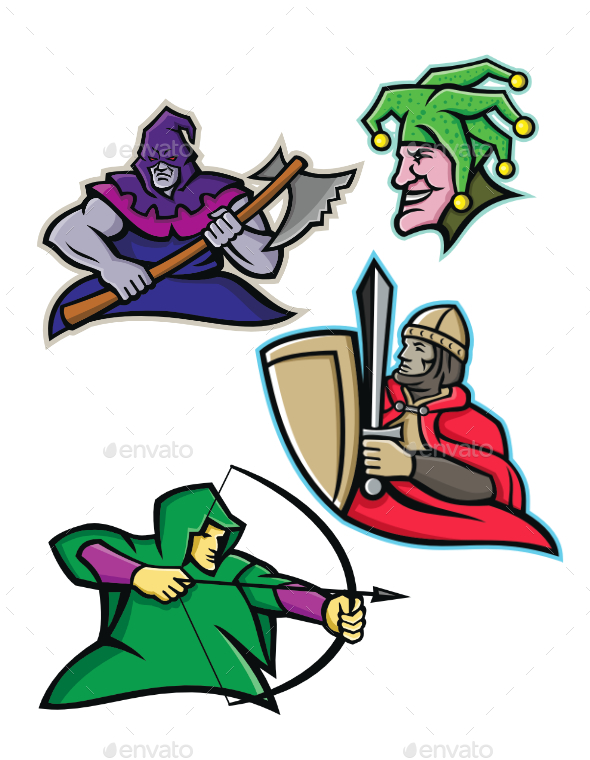 Medieval Court Character Mascot Collection - People Characters