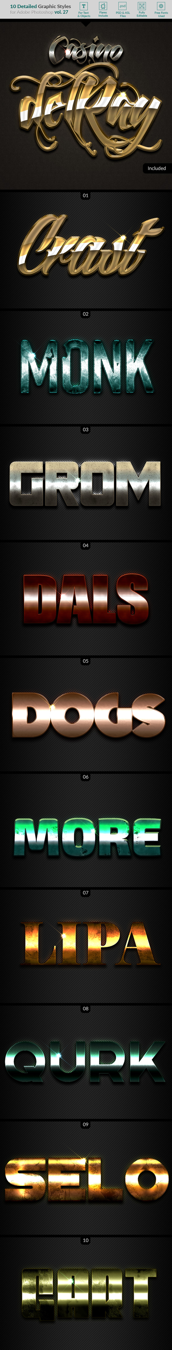 10 Text Effects Vol. 27 - Styles Photoshop