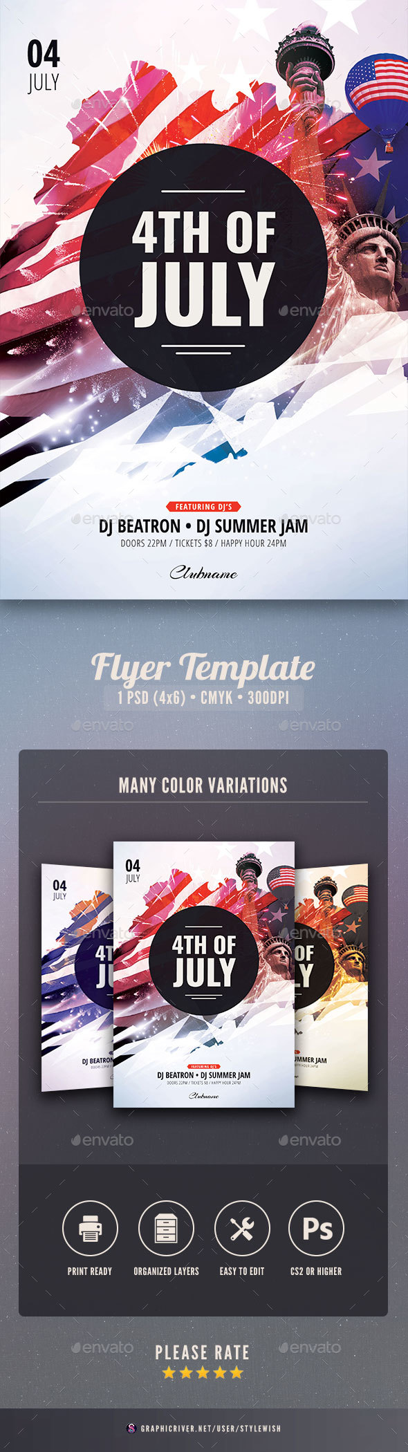 4th of July Flyer - Clubs & Parties Events