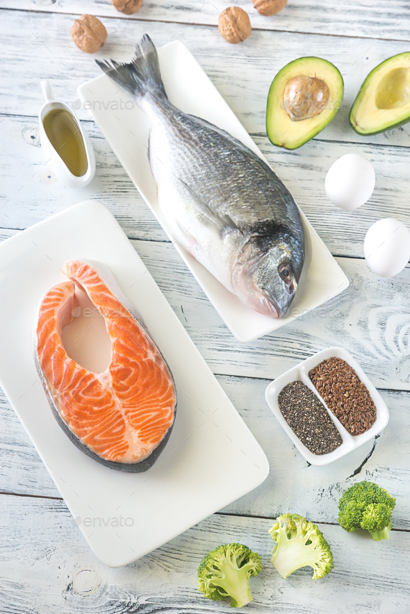 Food with Omega-3 fats Stock Photo by Alex9500 | PhotoDune