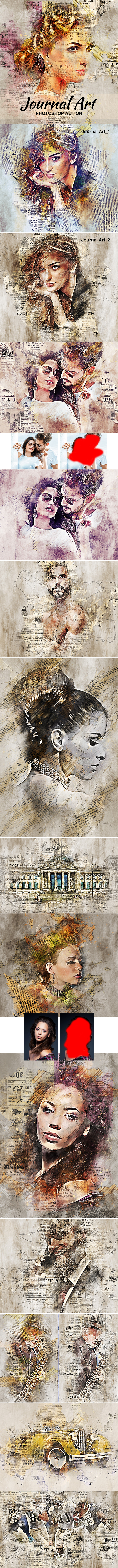 Journal Art Photoshop Action - Photo Effects Actions