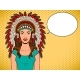 Woman in Indian Headdress Pop Art Vector