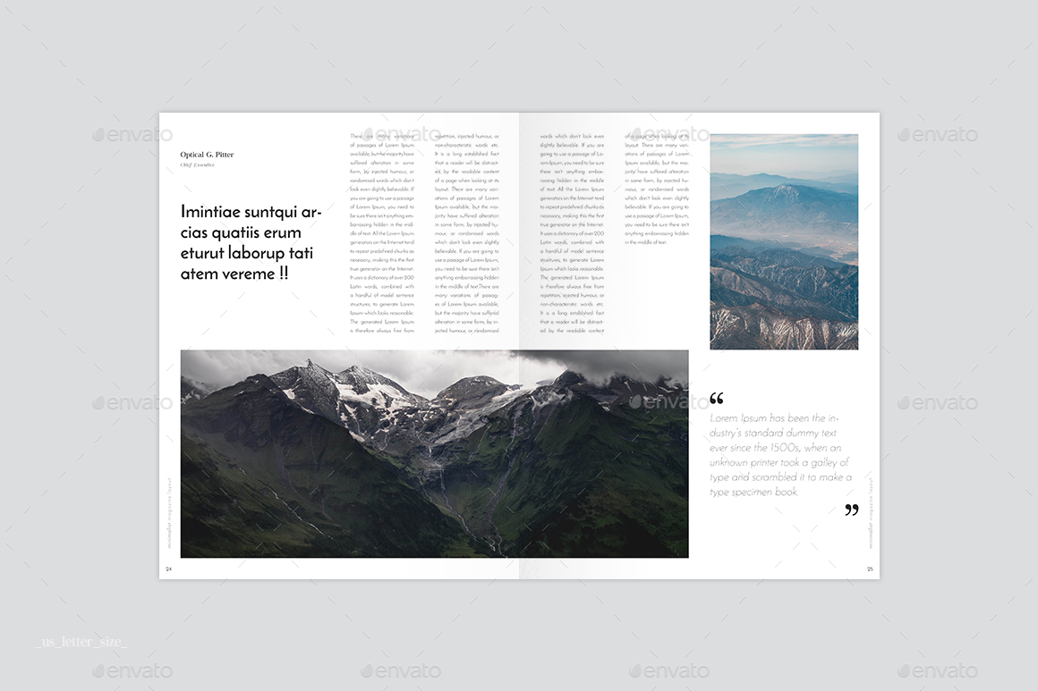 Minimal Magazine Layout, Print Templates 