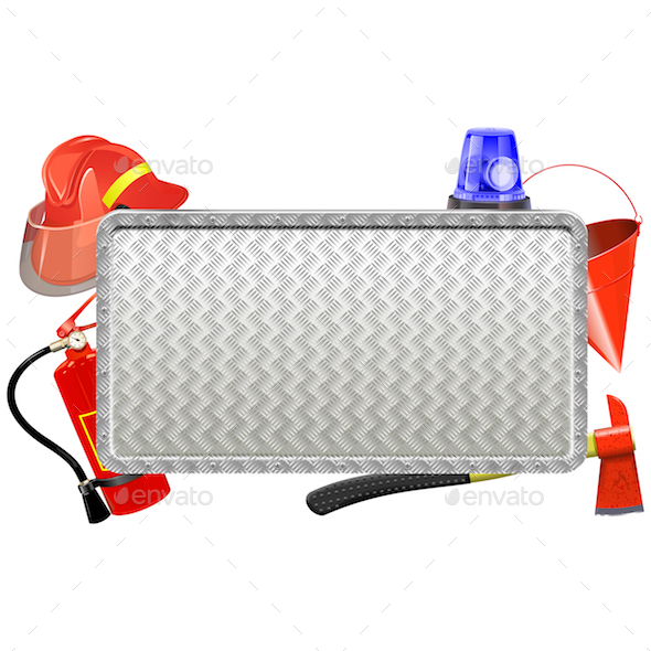 Vector Firefighter Metal Board - Industries Business