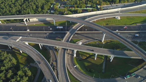 Multi Level Road Junction and Cars Traffic alt