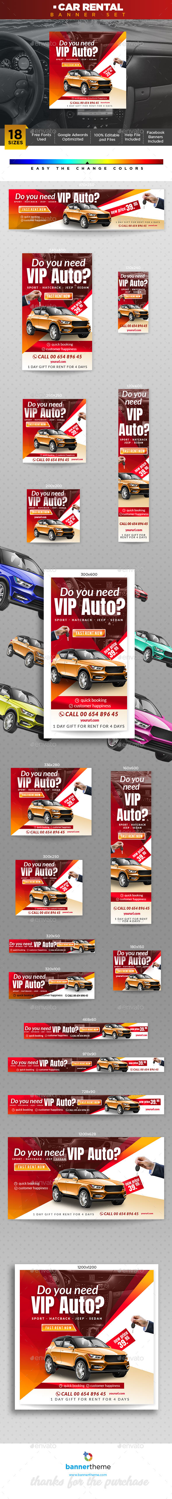 Car Rental Banner - Banners & Ads Web Elements