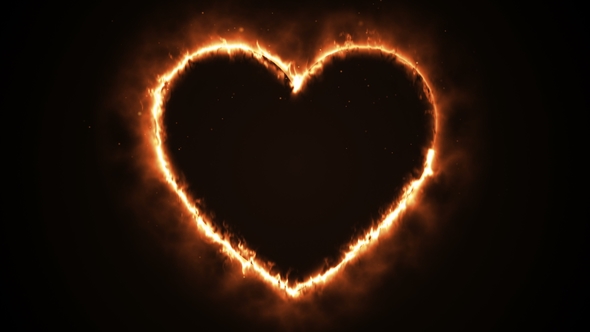 Burning Heart Shape with Sparks, Motion Graphics | VideoHive