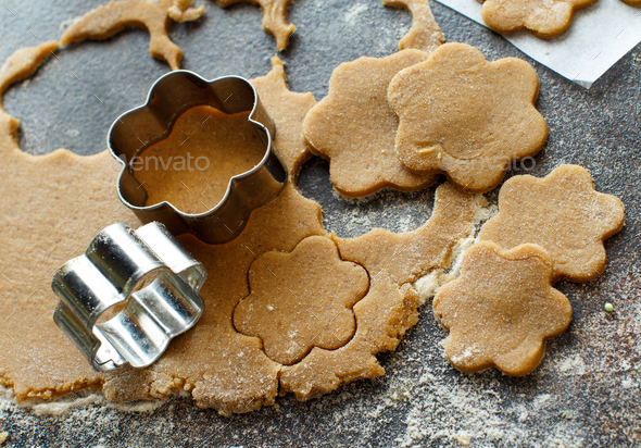 Cooking cookies with cookie cutters Stock Photo by katrinshine | PhotoDune