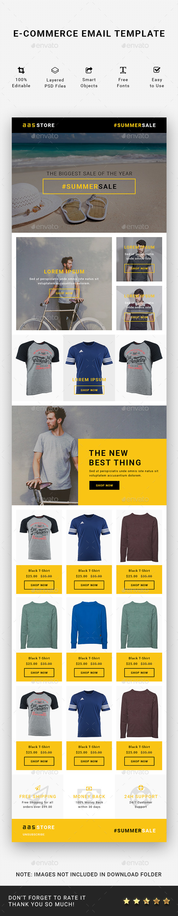 E-Commerce Email Template - E-newsletters Web Elements