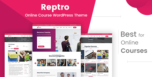 Reptro - Online Course WordPress Theme Free Download