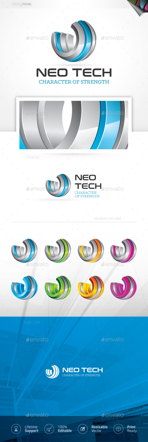 Neo Tech Logo - 3d Abstract