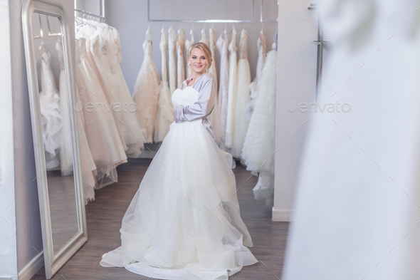 Smiling Young Girl With A Wedding Dress Stock Photo By Aboutimages