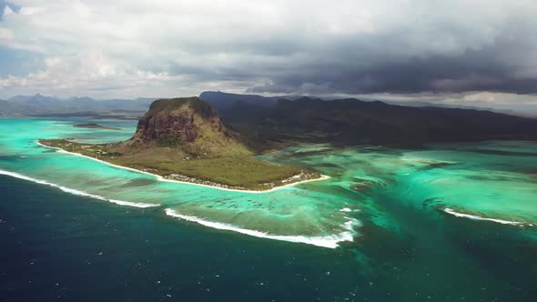 Top View of the Le MORNE Peninsula on the Island of Mauritius