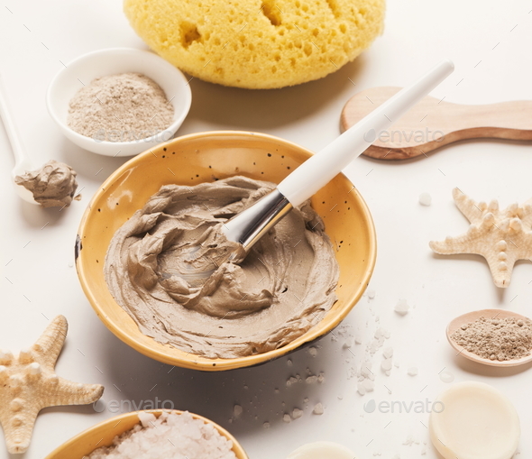 Natural cosmetics for home or salon spa treatment - Stock Photo - Images