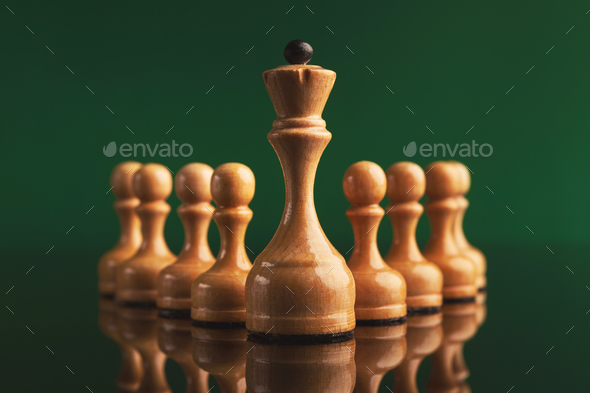 Abstract leadership business concept with chess - Stock Photo - Images