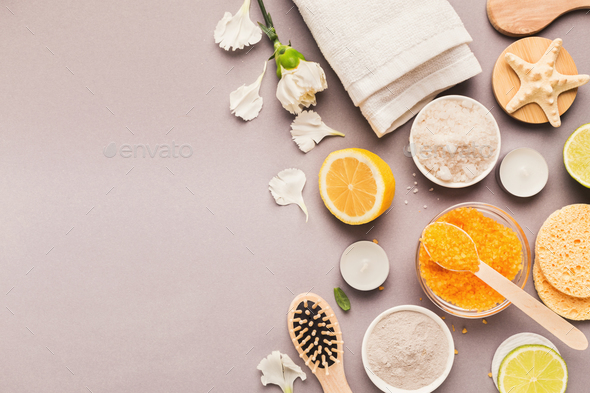 Natural cosmetics for home or salon spa treatment - Stock Photo - Images