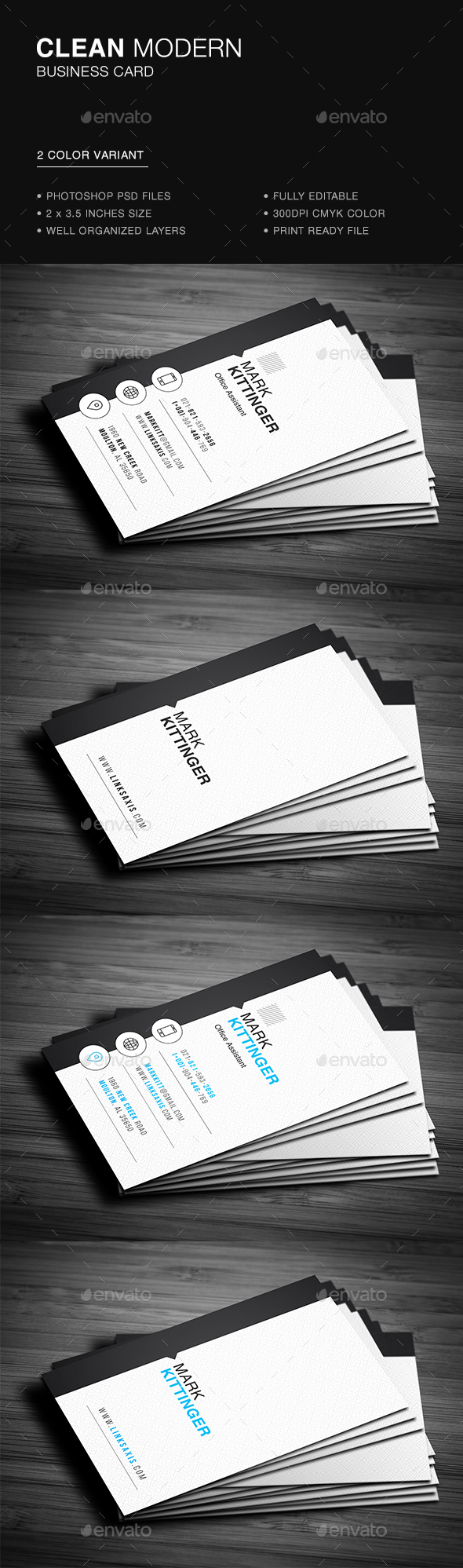 Clean Vertical Business Card - Corporate Business Cards