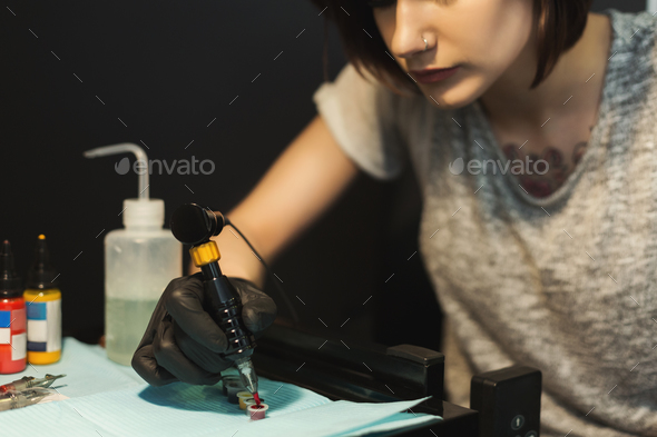 Special paint for doing tattoo - Stock Photo - Images