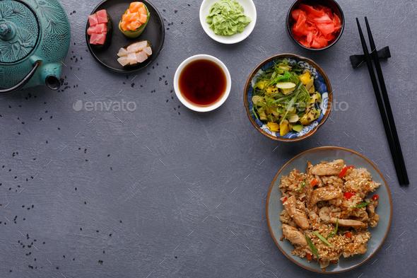 Japanese style food, restaurant serving - Stock Photo - Images