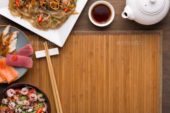 Asian style food, restaurant serving - Stock Photo - Images