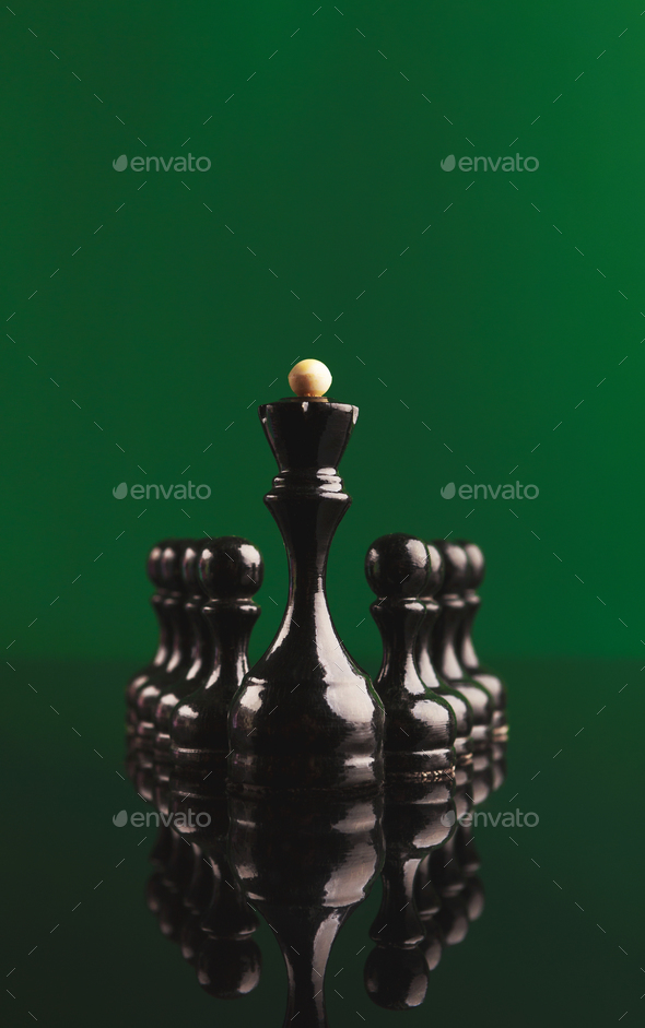 Abstract leadership business concept with chess - Stock Photo - Images