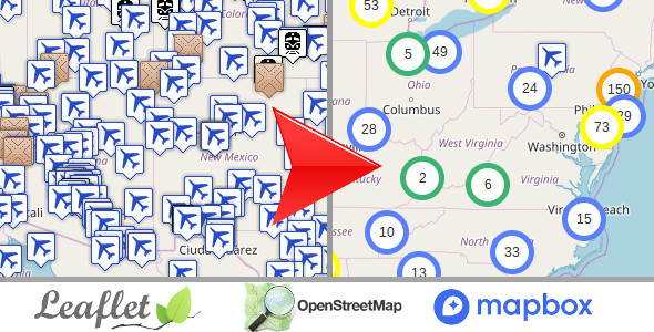 Leaflet OpenStreetMap, Multi-Purpose server side markers clustering php script v1.3