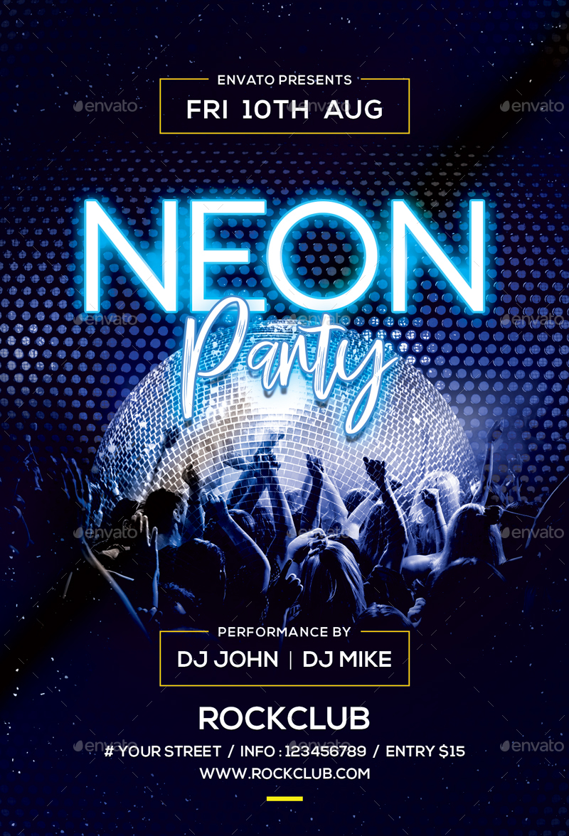 Neon Party, Print Templates | GraphicRiver