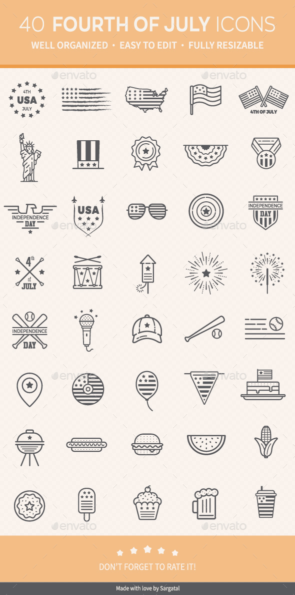4th of July Icons - Seasonal Icons