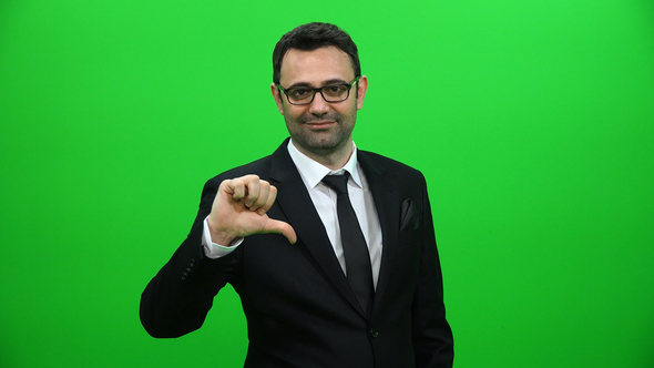 Businessman Thumbs Down, Failure and Unsuccessful Concept