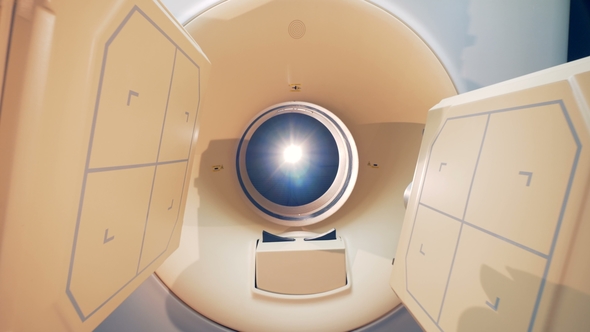 Integral Parts of a CAT-scanner Are Rotating and Coming Into Necessary Position alt